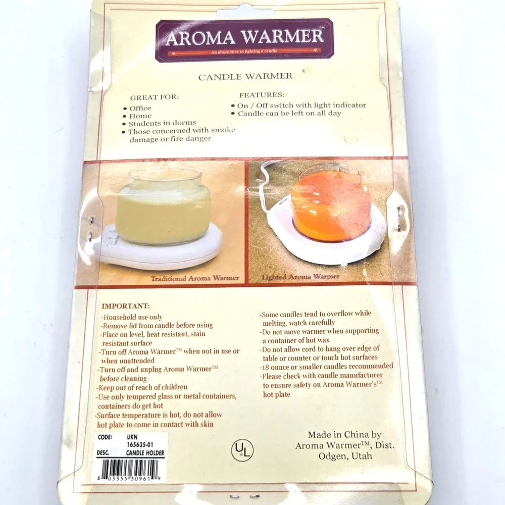 Aroma Warmer Candle Warmer Alternative to Lighting a Candle NO FLAME